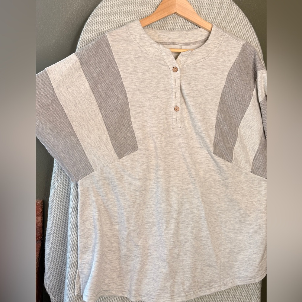 Colorblock Short Sleeved Sweater Top